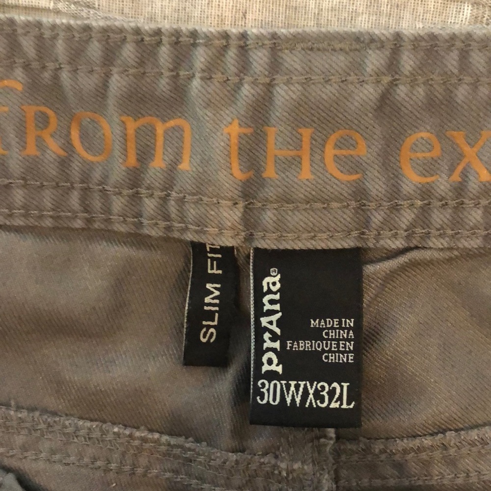 Prana mens bridger slim fit Jean gray 30Wx 32L
